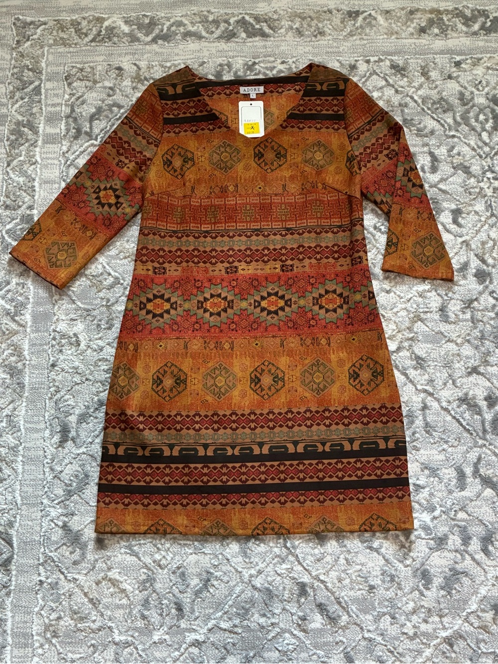 Adore NWT Southwestern Geometric Western Dress Size Large